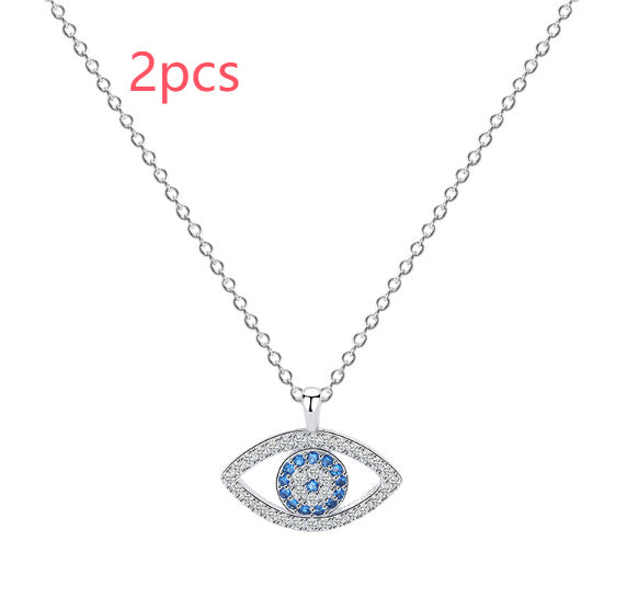 s925 Sterling Silver Jewelry European and American Atmospheric Demon Eye Necklace Eye Pendant